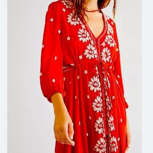 Embroidered fable midi dress Free People S